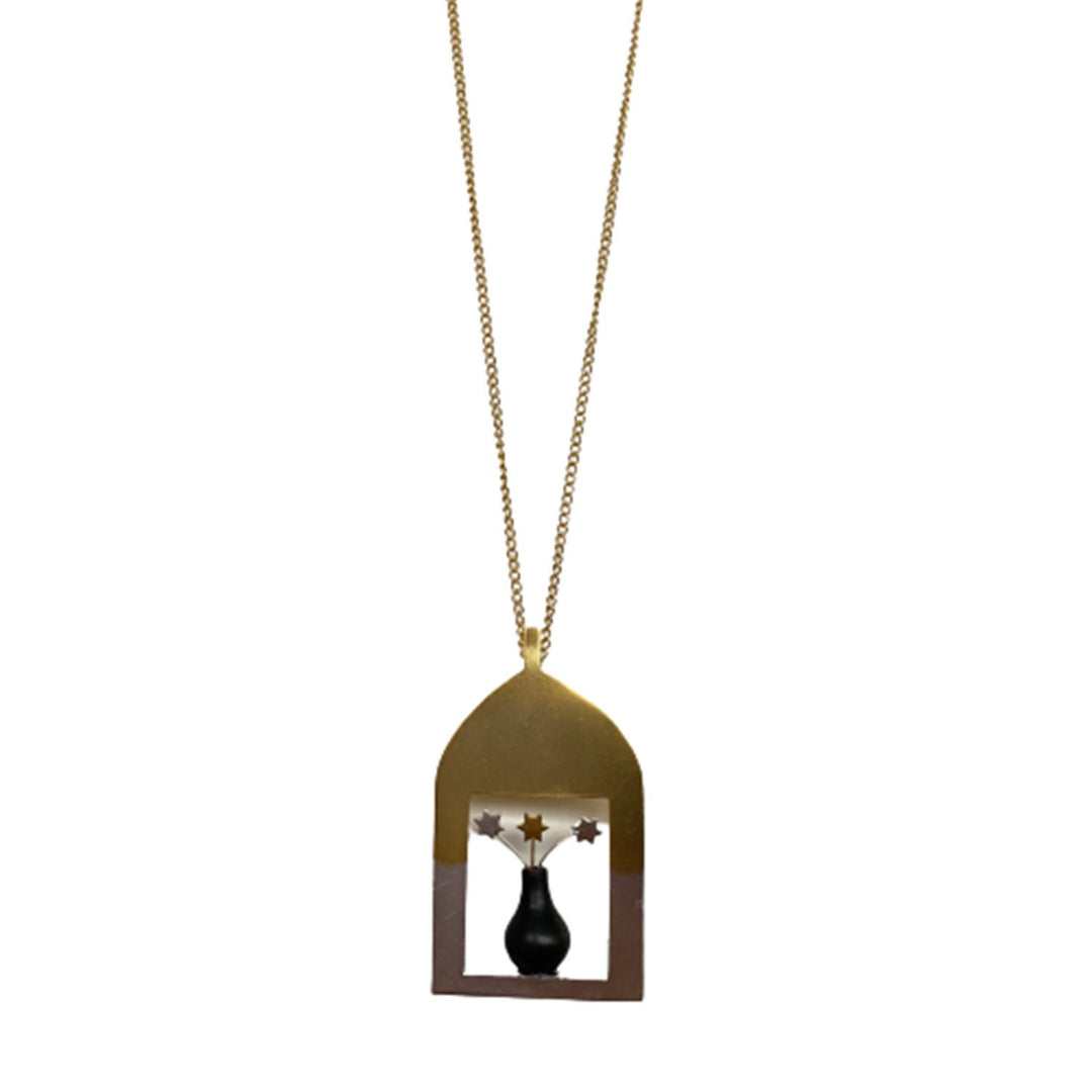 Guldasta Brass Pendant Neckpiece | Sustainably Hand-Crafted | Conceptual Jewellery