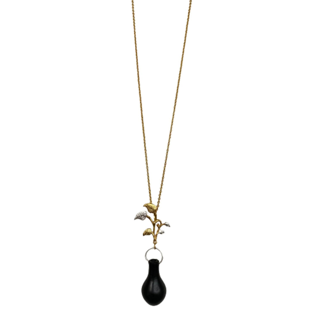 Guldasta Gold Pendant Neckpiece | Crafted With Black Pottery | Smart And Conscious