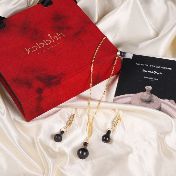 Guldasta Set | 22 Kt Gold and Silver Plated Brass | Artistic Dangler & Pendant