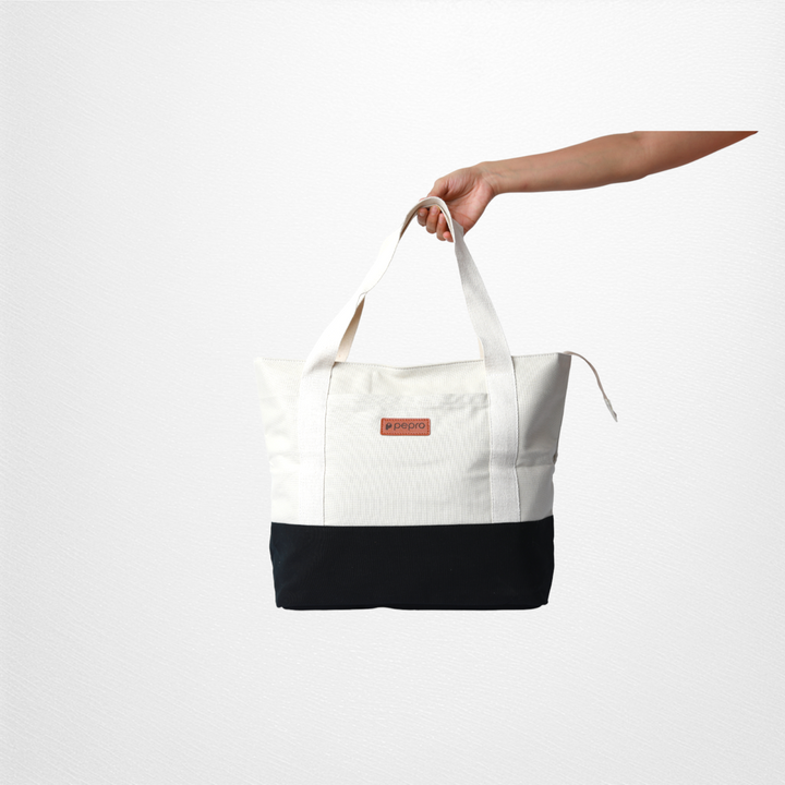 Dual Shade Carryall Tote Bag | Cotton Canvas | Hand-Crafted | Minimalistic Chic