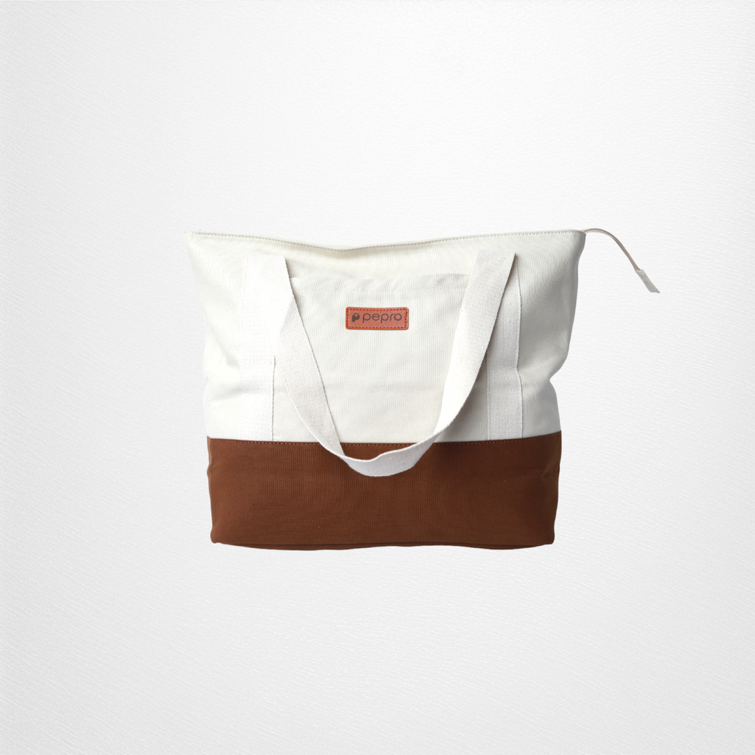 Dual Shade Carryall Tote Bag | Cotton Canvas | Hand-Crafted | Minimalistic Chic