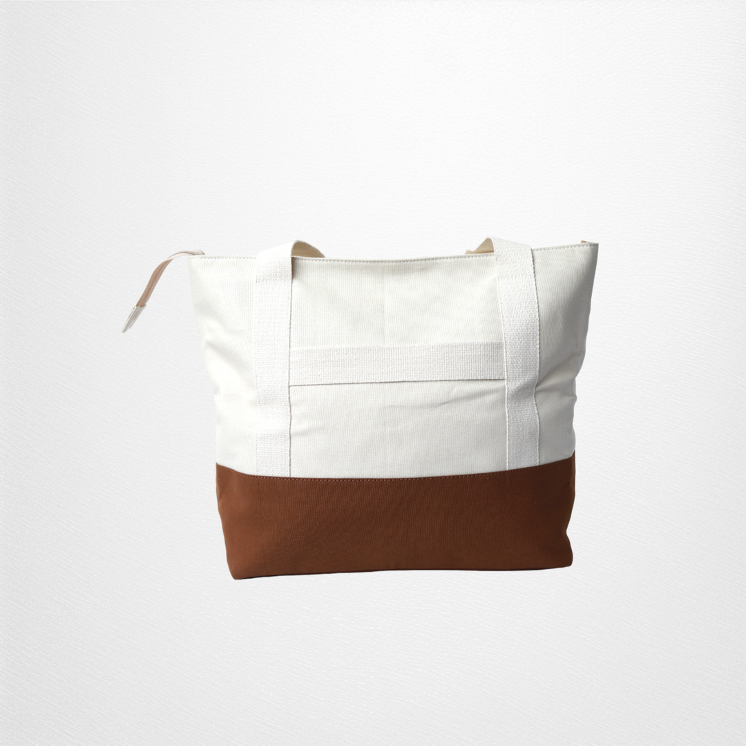 Dual Shade Carryall Tote Bag | Cotton Canvas | Hand-Crafted | Minimalistic Chic