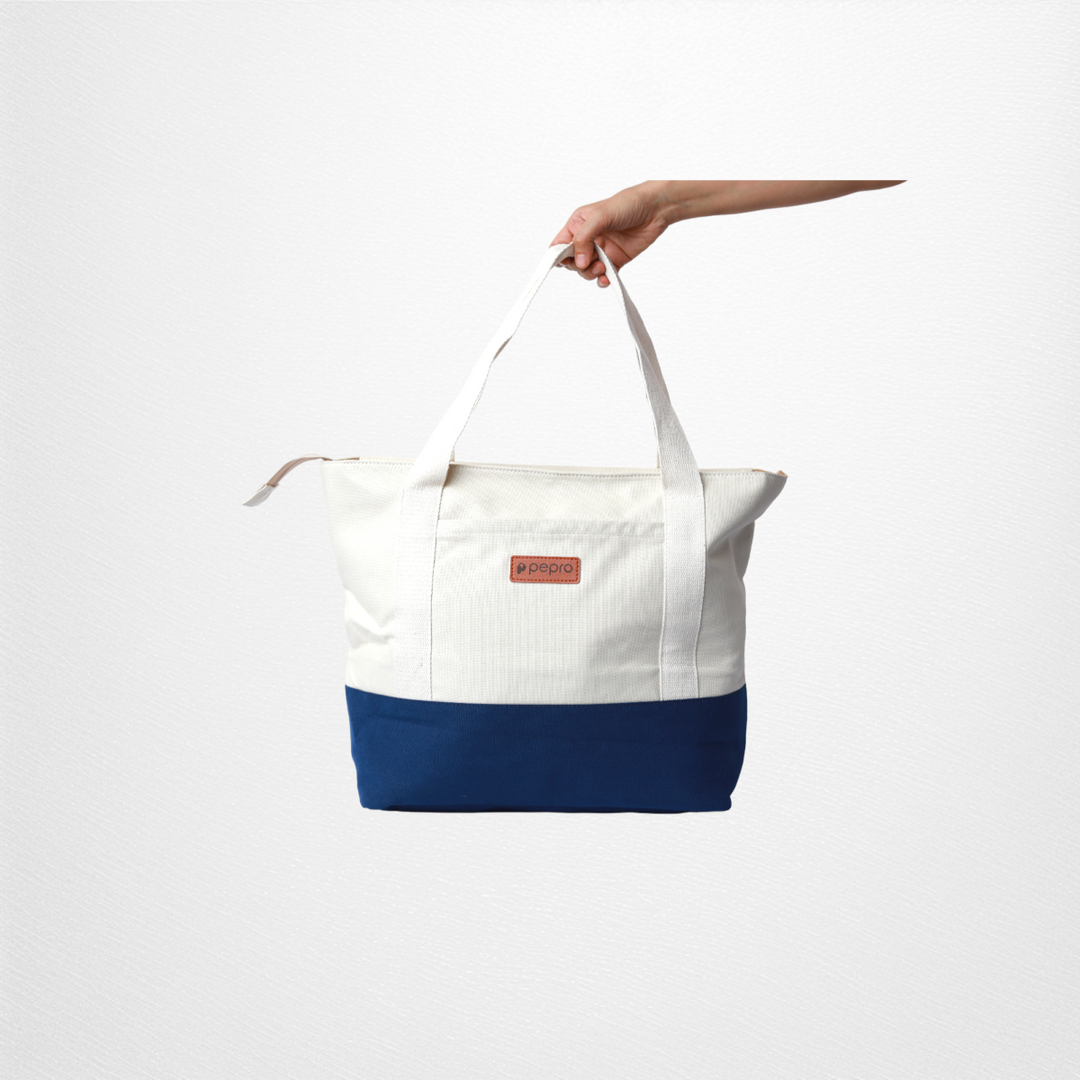 Dual Shade Carryall Tote Bag | Cotton Canvas | Hand-Crafted | Minimalistic Chic