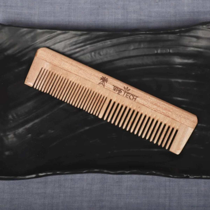 Neem Wood Hair Comb | Hand-Crafted | Anti-bacterial | Gentle On Scalp