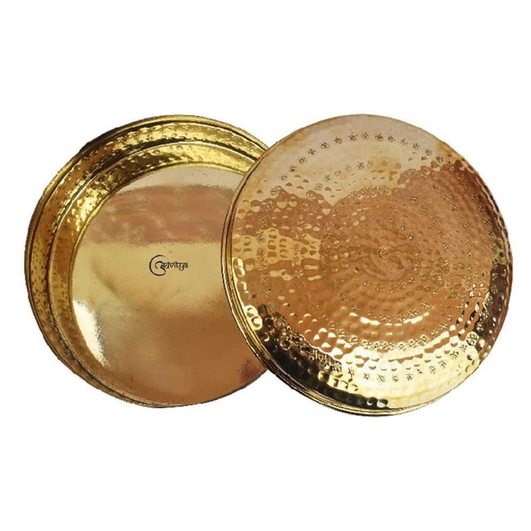 Hammered Design Kitchen Spice Box / Masaledani | Brass | Hand-Crafted