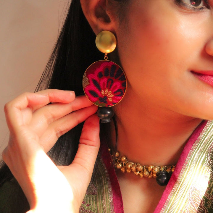 Hand-Crafted Brass Earring | 22Kt Gold Plated | Folk Dance | Concept Jewelry