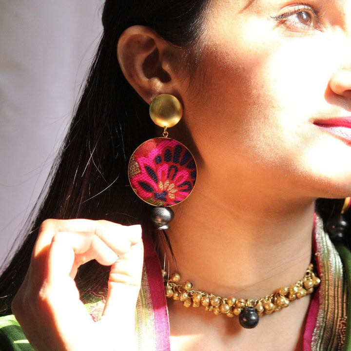 Hand-Crafted Brass Earring | 22Kt Gold Plated | Folk Dance | Concept Jewelry