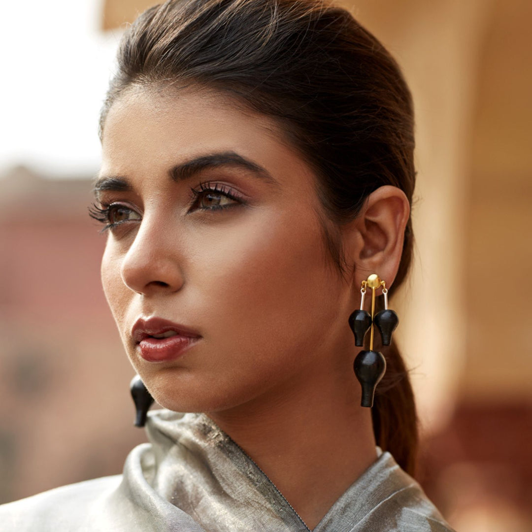 Hand-Crafted Chirag Earring | Terracotta And Brass Made | Conscious Design