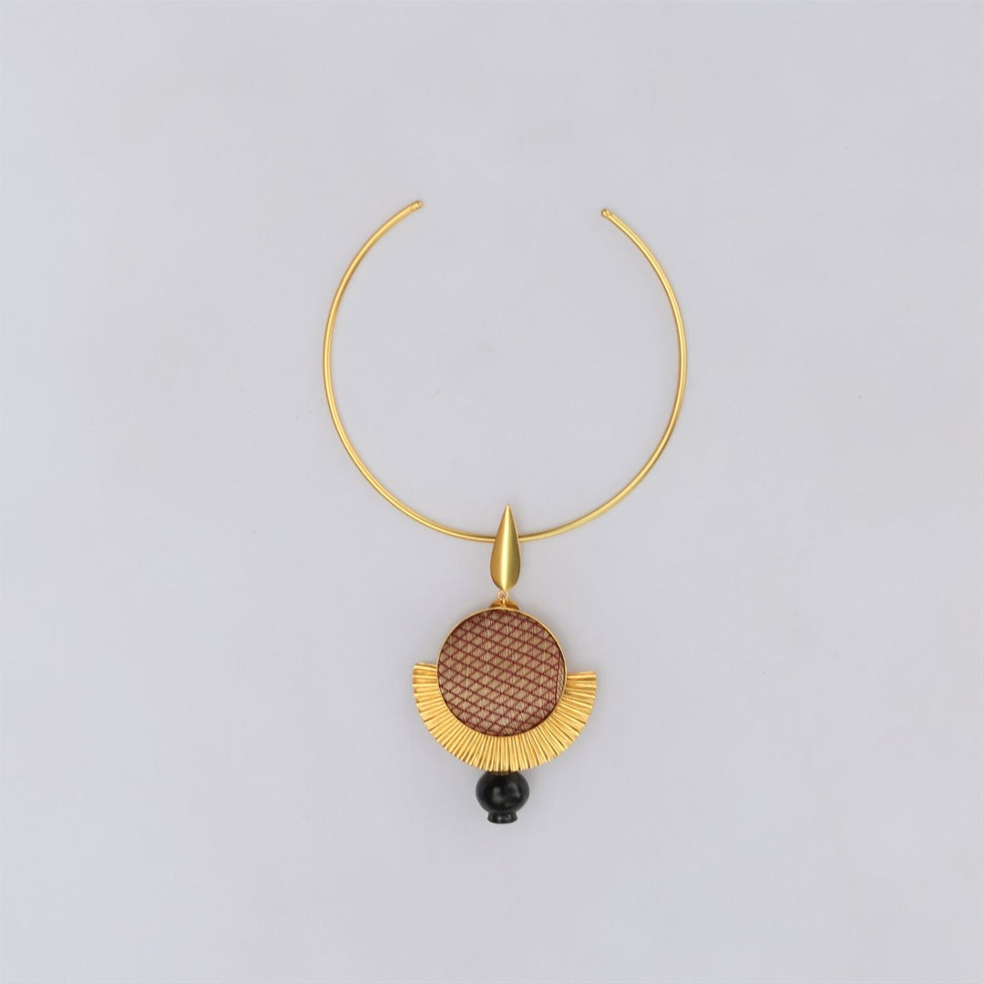 Hand-Crafted Gold Plated Neckpiece | Crafted With Black Pottery | Smart And Conscious