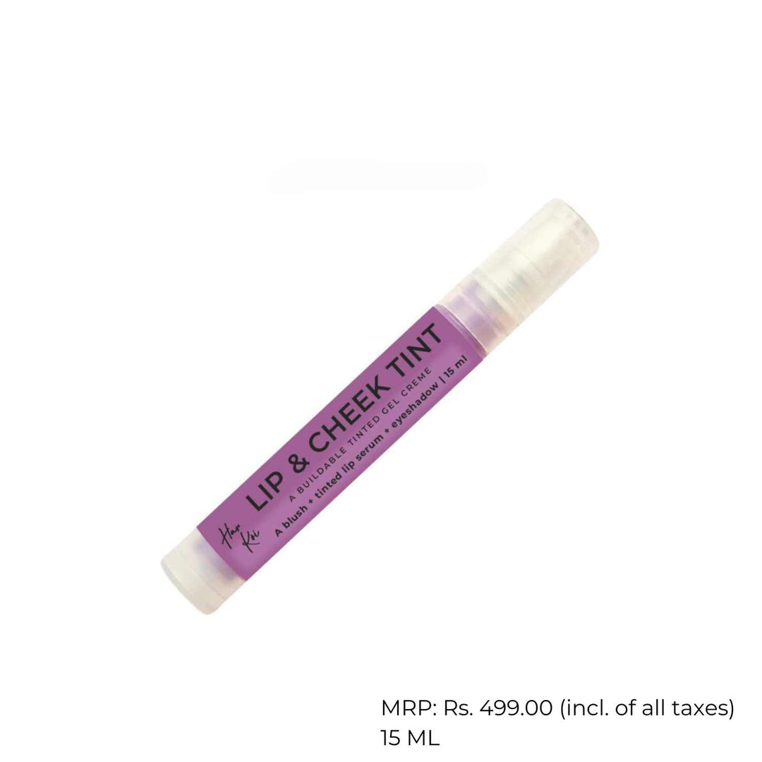 Lip & Cheek Tint Gel | Purple | 3-in-1 | Blush- Gloss- Eyeshadow | Dewy Finish | 15 ML