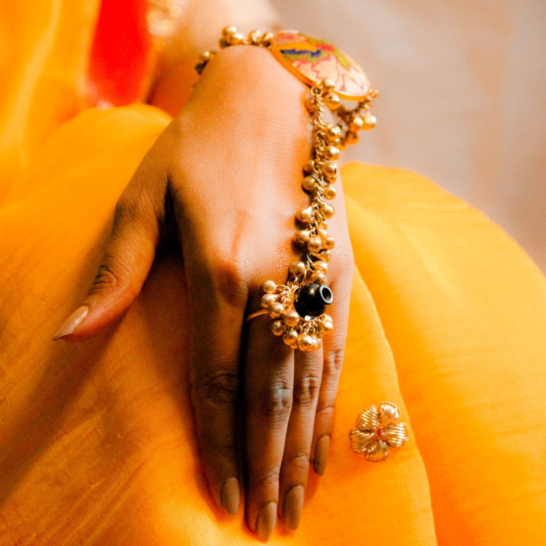 Hathphool Bharatnatyam Jewellery | 22 Kt Gold Plated Brass | Conceptual Design