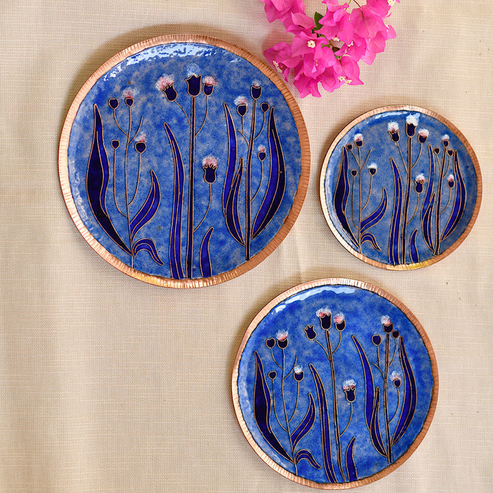 Wall Plates | Enamelled Copper | Table Top Decor | Hand-crafted | Pastels Emilia