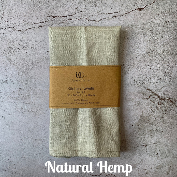 Kitchen Towels | Anti Bacterial/Fungal | Hemp Fabric | Set of 2 