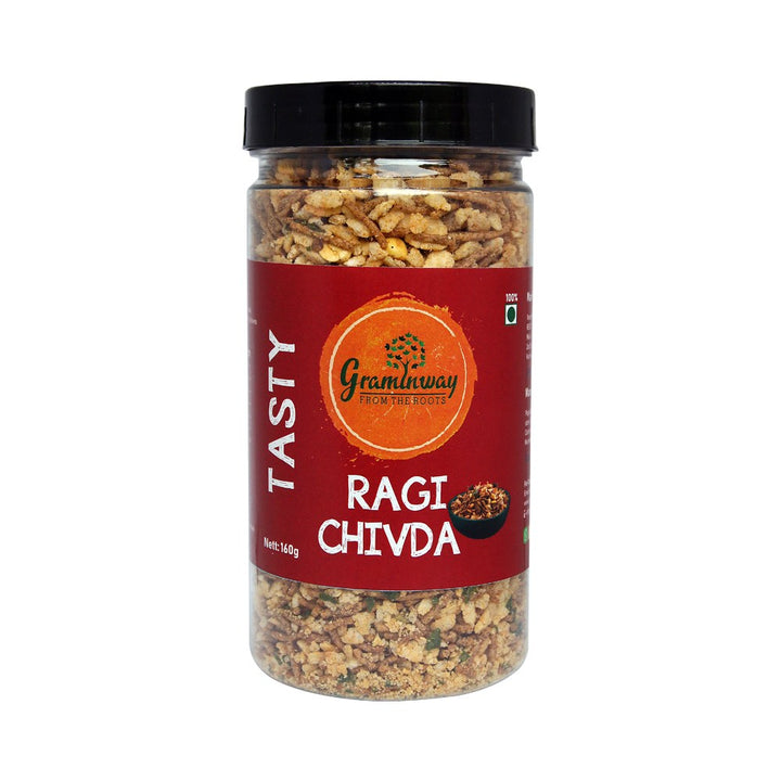 Irresistible Organic Ragi Chivda | Guilt Free Healthy Evening Snack | Jar of 160 GM