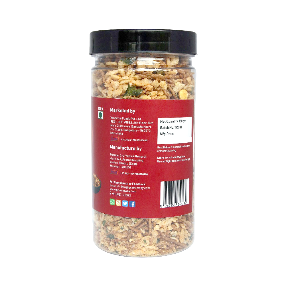 Irresistible Organic Ragi Chivda | Guilt Free Healthy Evening Snack | Jar of 160 GM