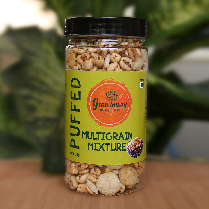 Puffed Multigrain Mixture | Healthy Snack | 100% Natural | Jar of 80 GM