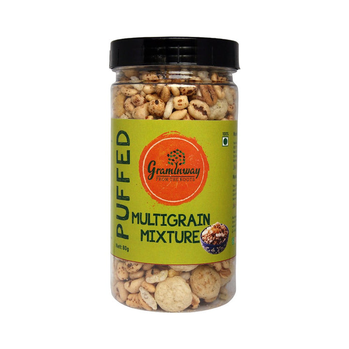 Puffed Multigrain Mixture | Healthy Snack | 100% Natural | Jar of 80 GM