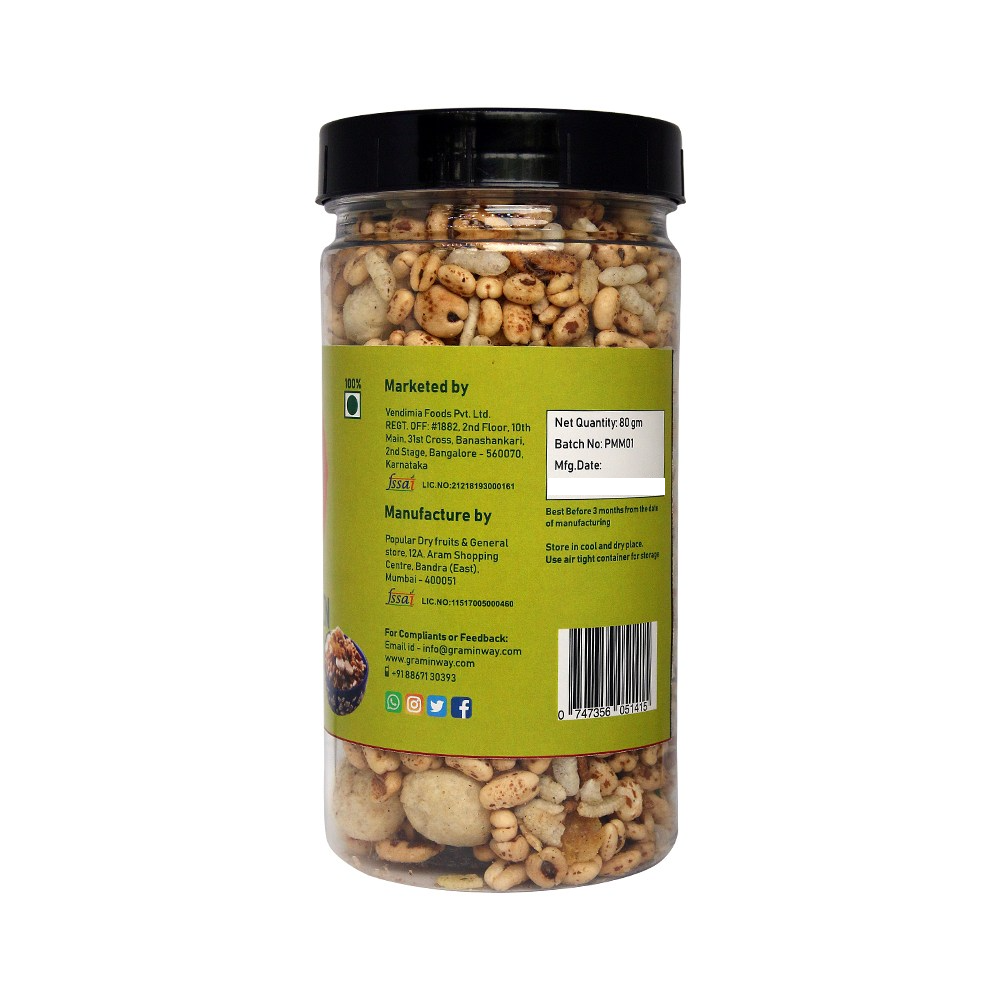 Puffed Multigrain Mixture | Healthy Snack | 100% Natural | Jar of 80 GM