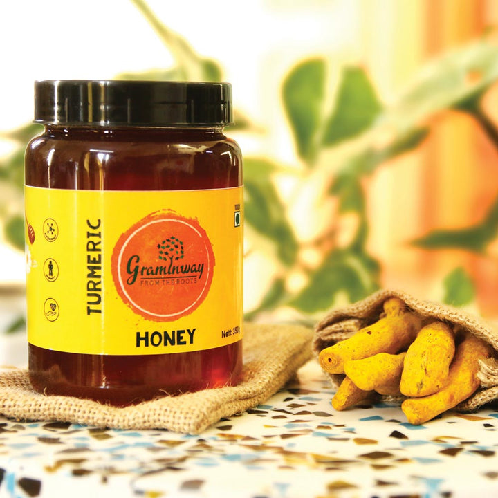 Turmeric Honey | Natural Honey Mixed With Hand Ground Turmeric | 350 GM