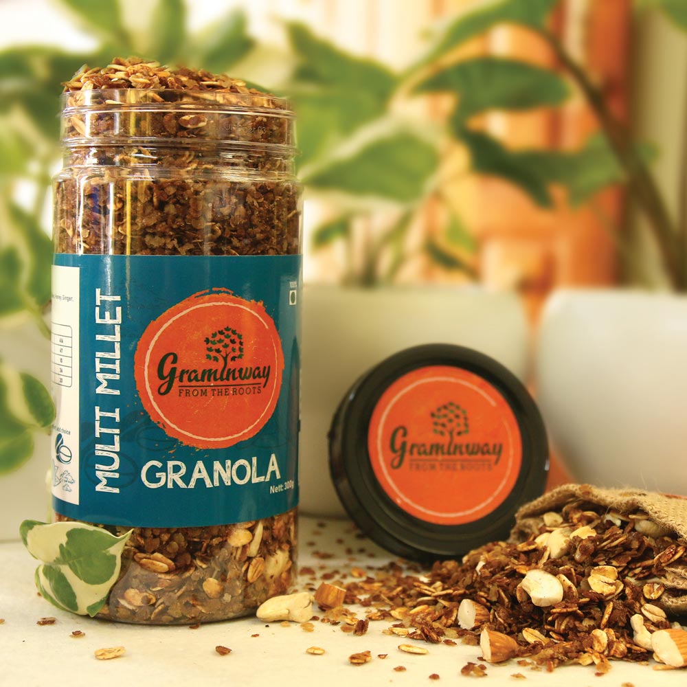 Multi Millet Granola | Delicious And Healthful Breakfast Cereal | Bottle of 300 GM