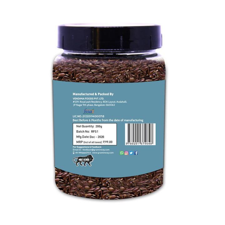 Roasted Flax Seeds | Sourced From Farms | Pleasant Nutty Flavour | 200 GM