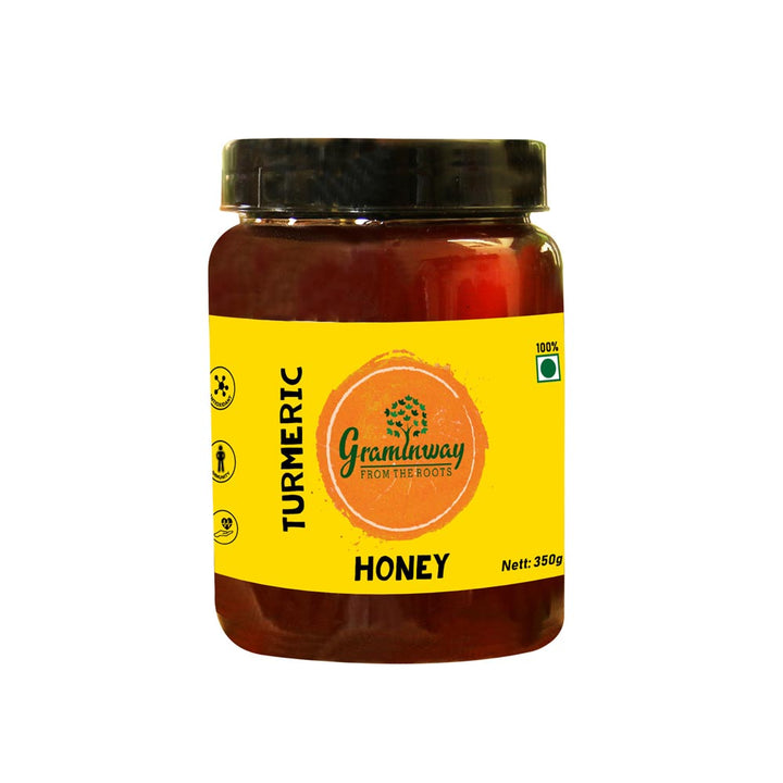 Turmeric Honey | Natural Honey Mixed With Hand Ground Turmeric | 350 GM