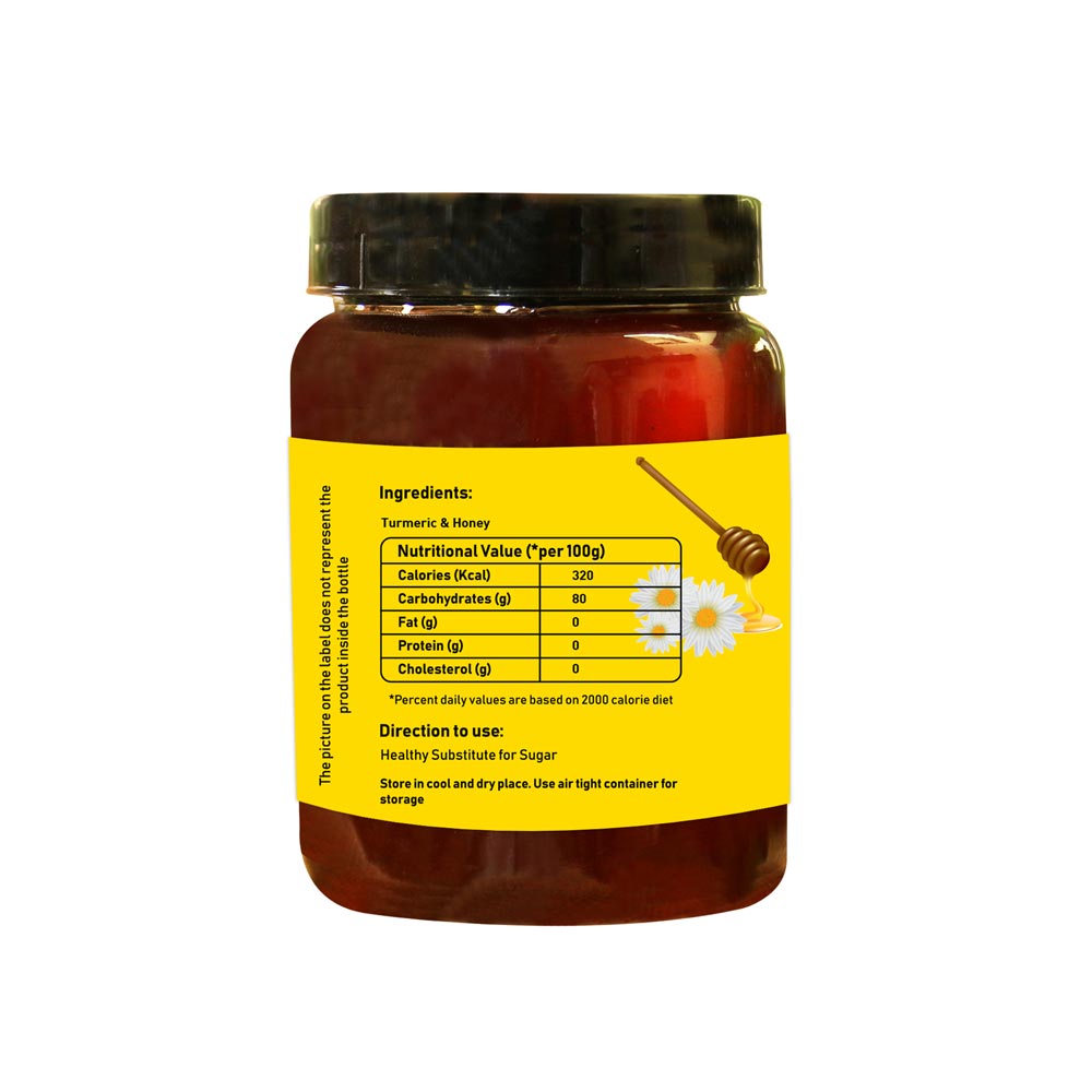 Turmeric Honey | Natural Honey Mixed With Hand Ground Turmeric | 350 GM