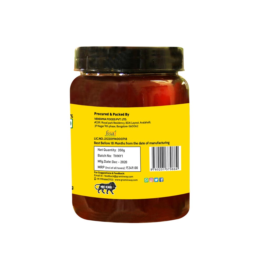 Turmeric Honey | Natural Honey Mixed With Hand Ground Turmeric | 350 GM