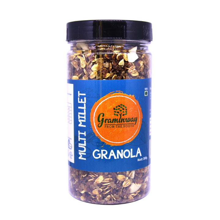 Multi Millet Granola | Delicious And Healthful Breakfast Cereal | Bottle of 300 GM