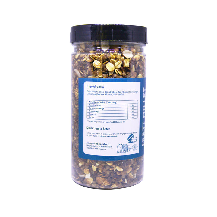 Multi Millet Granola | Delicious And Healthful Breakfast Cereal | Bottle of 300 GM