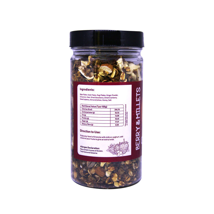 Berry & Millets Granola | A Healthy Start of the Day | Bottle of 300 GM