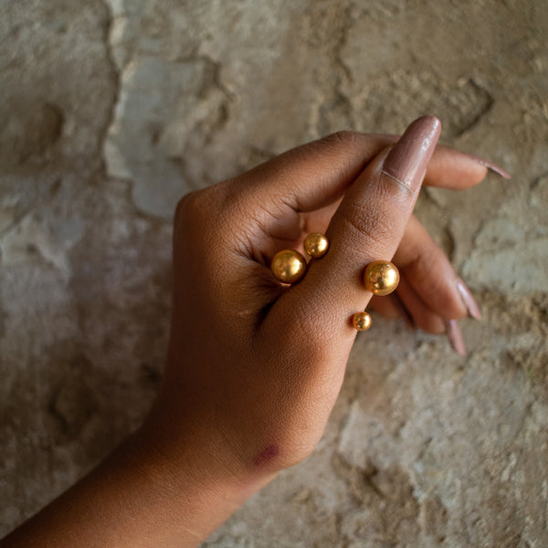 Silver Finger Ring | Sphere Designed | Hand Made | Art Inspired | Sustainably Crafted