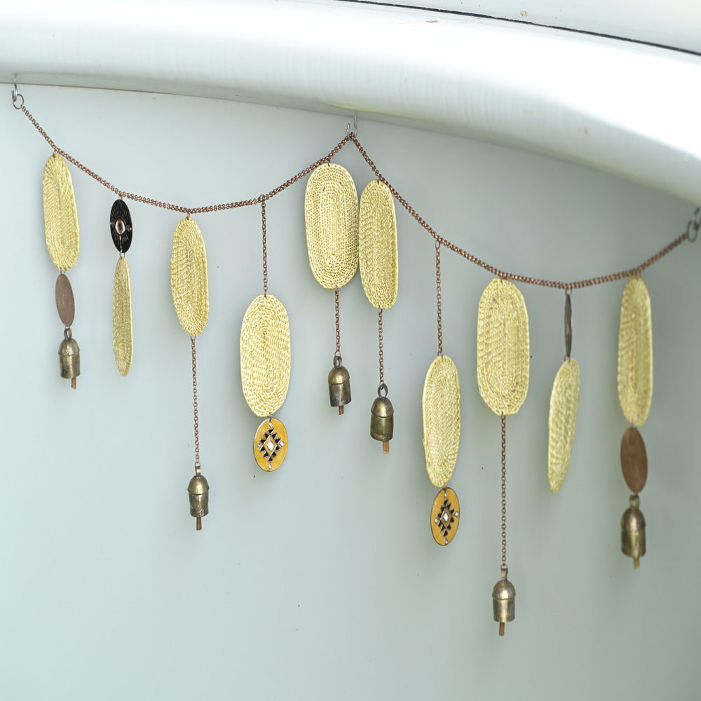 Toran | Copper & Golden Grass | Yellow | Hand-Crafted | Festive Decor | 42 Inches