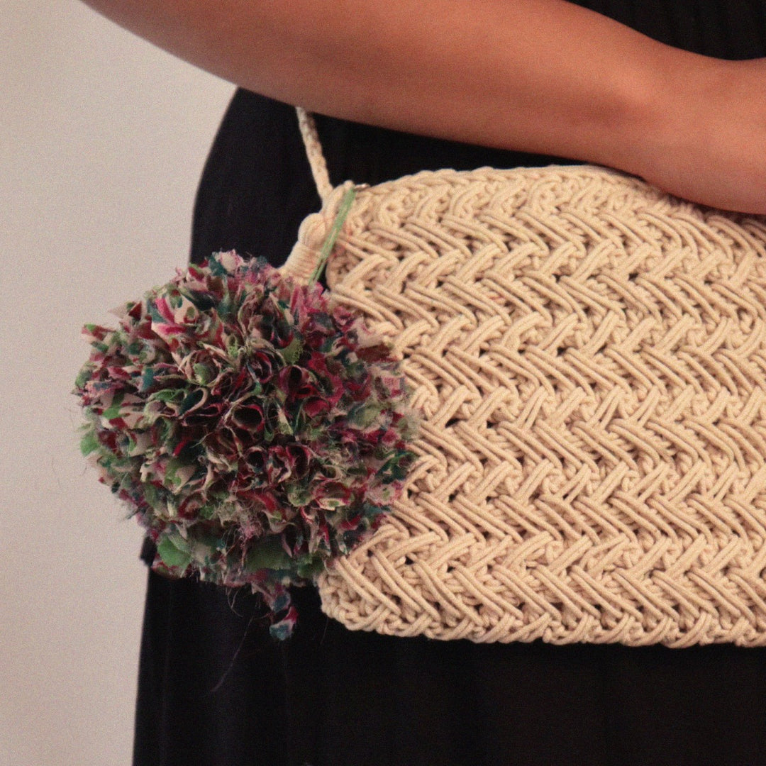 Women Carry-All Sling Bag | Hand-Crochet | Cotton Yarn | Off White