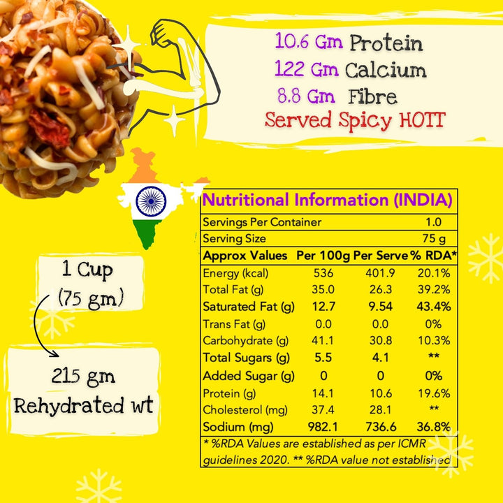 International Flavour Instant Pasta | Cheesy, Fiery and Signature Pack of 6