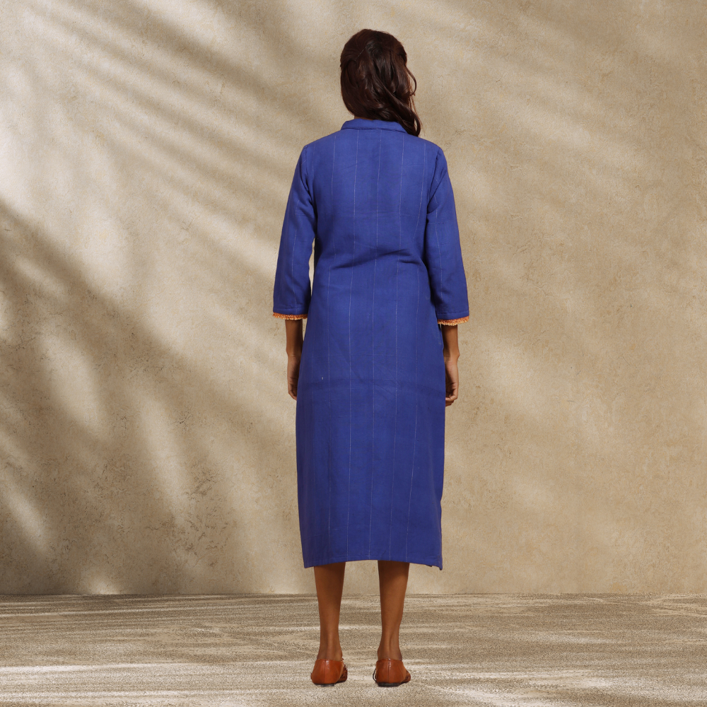 Indigo Blue Dress | Formal Construct | Hand-Crafted | Subtle Smart Style