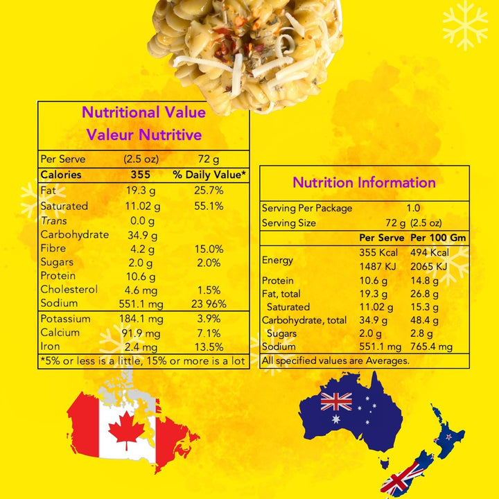 Cheesy Veggie Instant Pasta | Freeze Dried- Ready To Eat Food | Travel Friendly | 220 GM