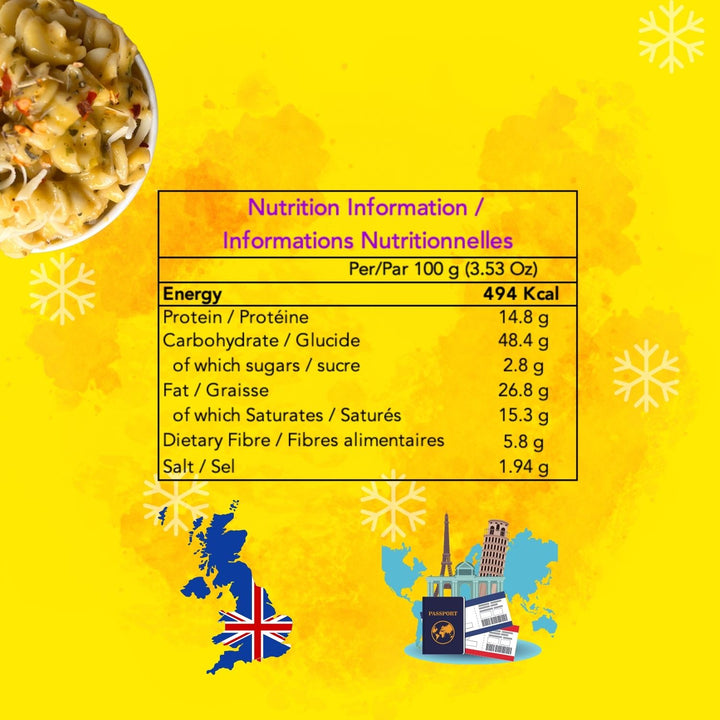 Cheesy Veggie Instant Pasta | Freeze Dried- Ready To Eat Food | Travel Friendly | 220 GM