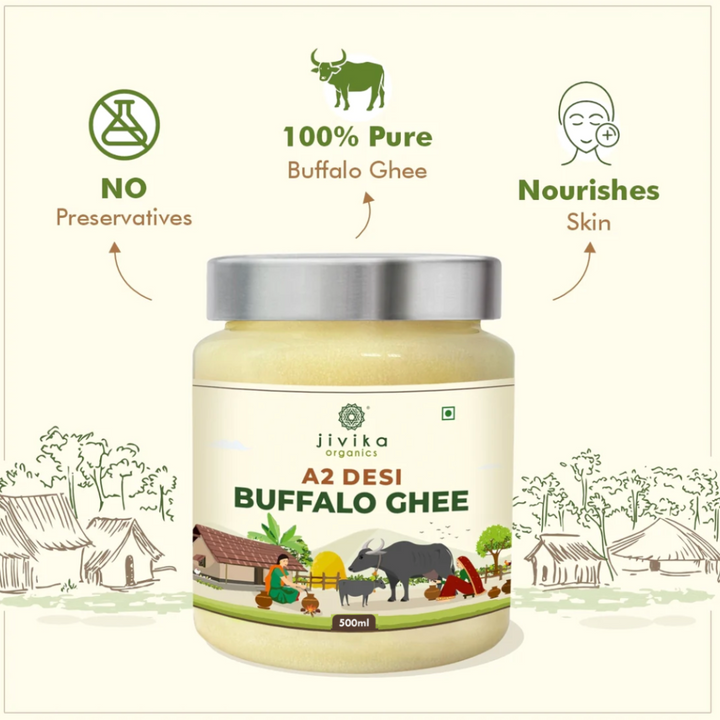 Buffalo Ghee, A2 Desi Buffalo ghee, Ghee, Pure Ghee, Organic, Grass fed ghee, Hand-churned