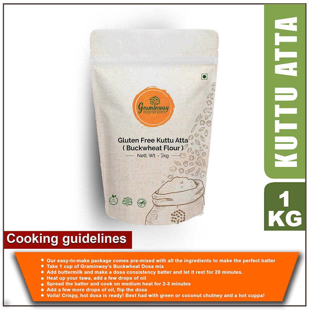 Kuttu Atta | Adulteration Free Healthful Buckwheat Flour | Traditional Mill Grind | 1 KG