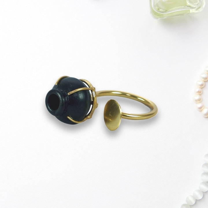 Kalash Black & Gold Ring | Bespoke Design | Sustainably Crafted