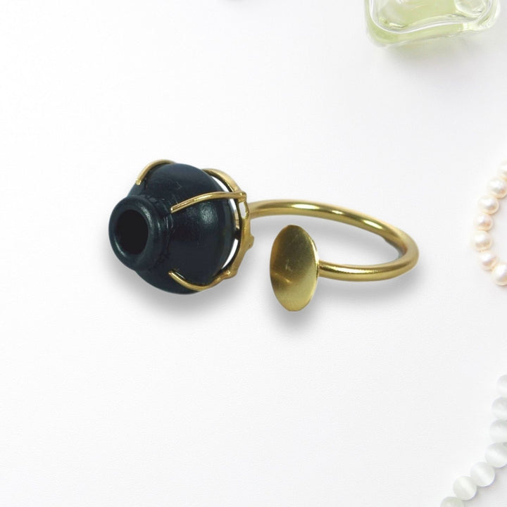 Kalash Black & Gold Ring | Bespoke Design | Sustainably Crafted