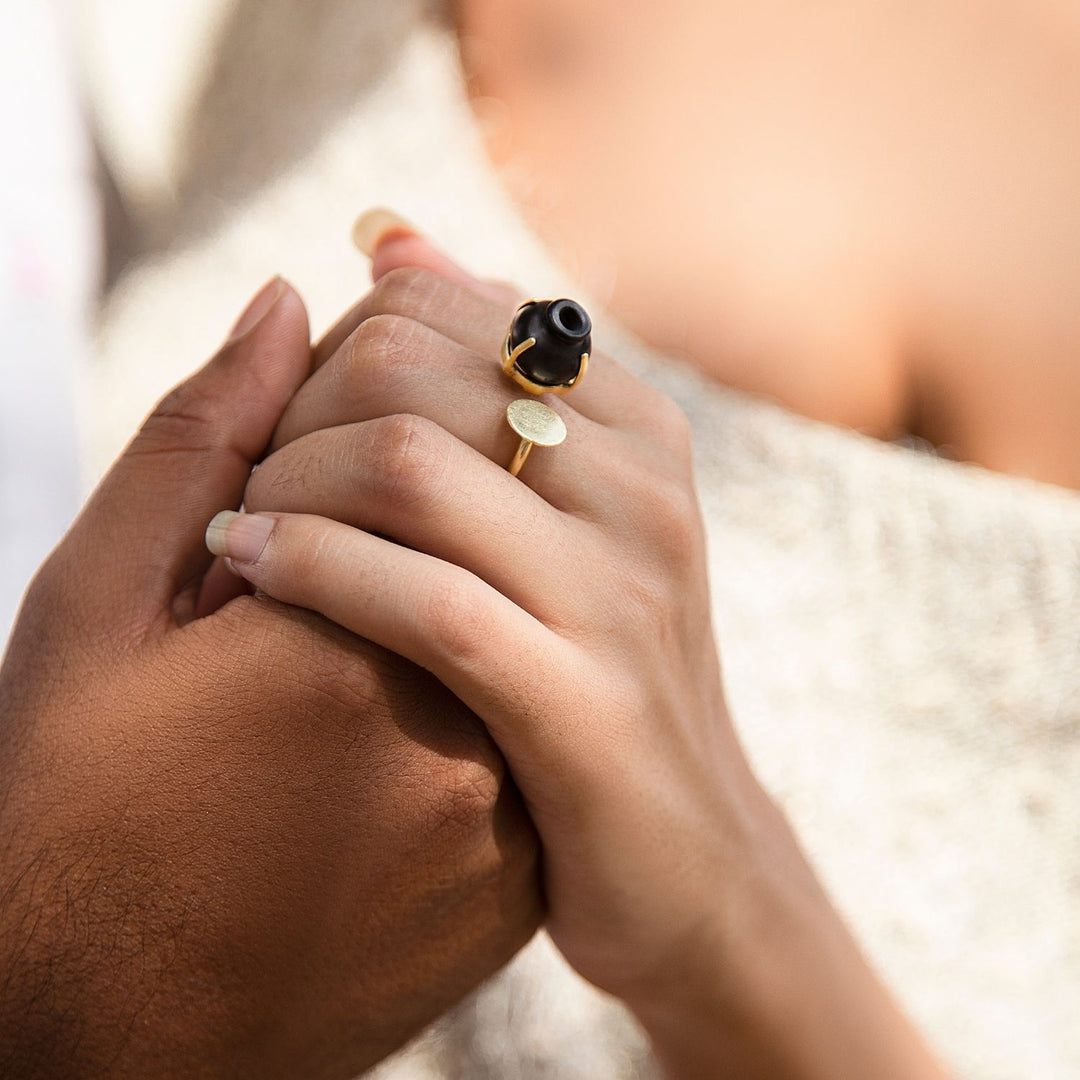 Kalash Black & Gold Ring | Bespoke Design | Sustainably Crafted