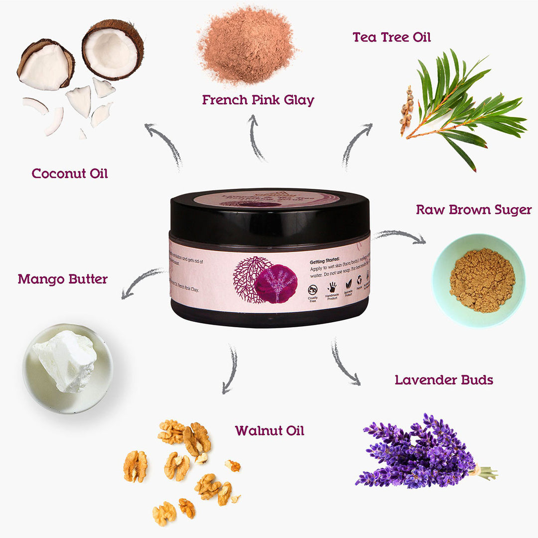 Lavender & Tea Tree Refreshing Scrub | Acne Prone & Oily Skin | Natural | 40 GM