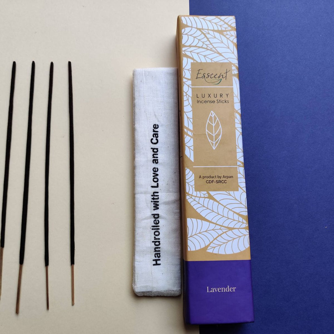 Lavender Incense Stick, Hand-Rolled, No charcoal Fumes, Recycled Flowers, All Natural, Aromatic, Floral Calming