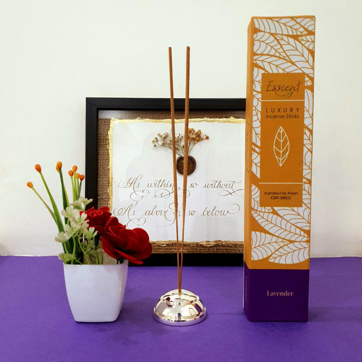 Lavender Incense Stick, Hand-Rolled, No charcoal Fumes, Recycled Flowers, All Natural, Aromatic, Floral Calming