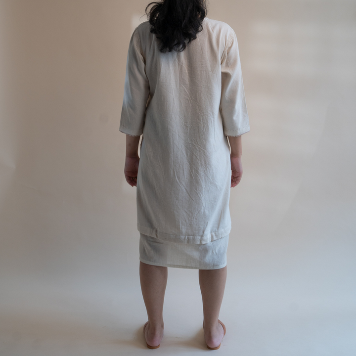 Layered Tunic Dress | Hand Crafted | Classic Ivory | Relaxed Elegance