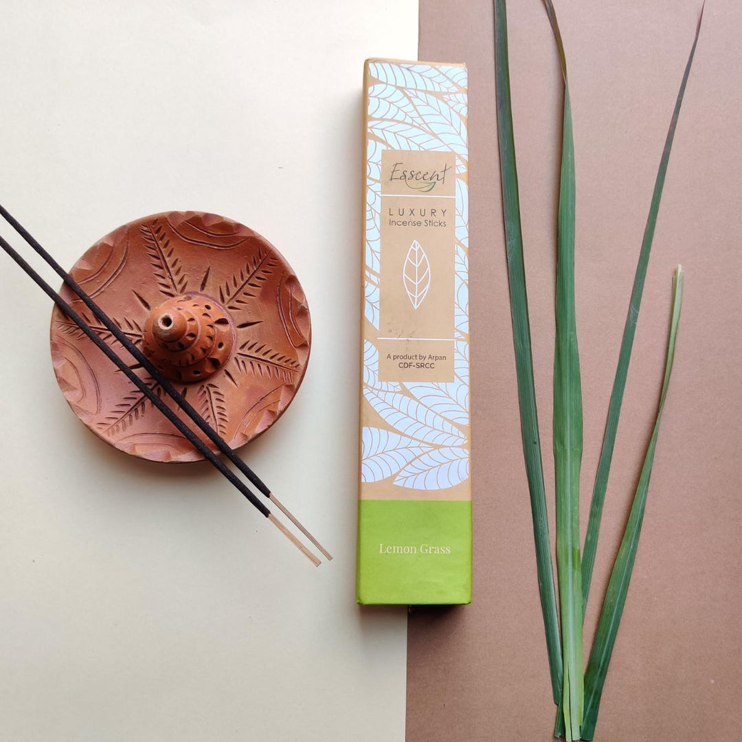 Lemongrass Incense Stick | Hand-Rolled, No charcoal Fumes, Recycled Flowers, All Natural, Aromatic