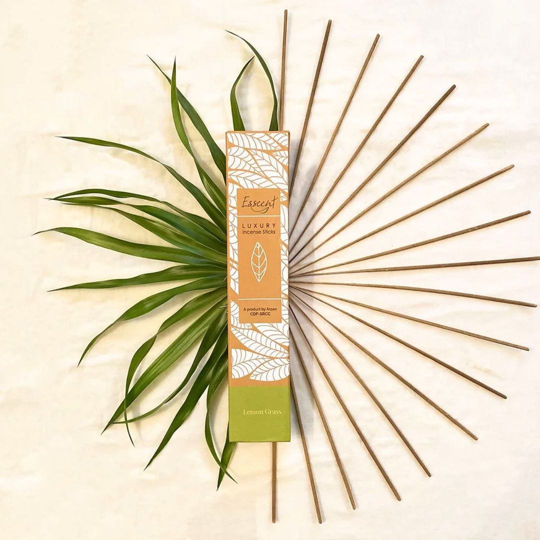 Lemongrass Incense Stick | Hand-Rolled, No charcoal Fumes, Recycled Flowers, All Natural, Aromatic