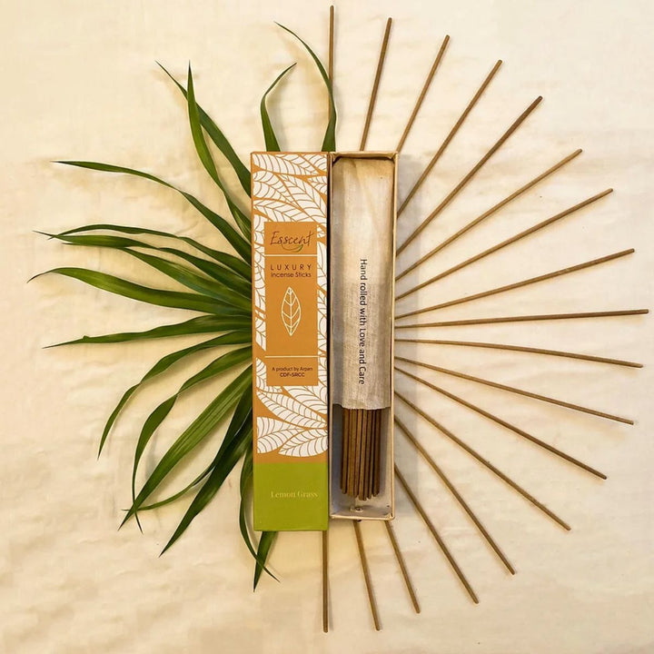 Lemongrass Incense Stick, Hand-Rolled, No charcoal Fumes, Recycled Flowers, All Natural, Aromatic